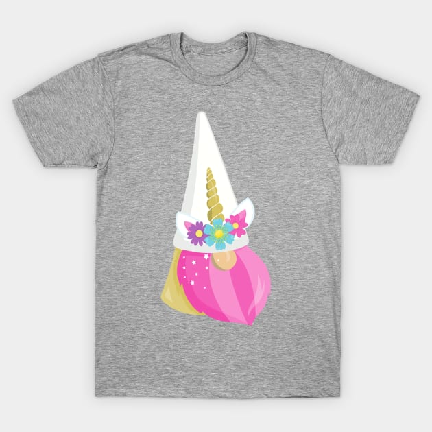 Unicorn Gnome, Cute Gnome, Garden Gnome, Hat T-Shirt by Jelena Dunčević